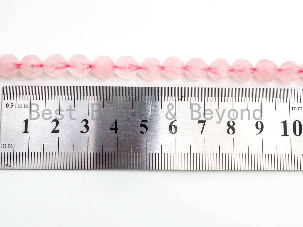 High Quality Natural Rose Quartz Diamond Cut Faceted Beads, 6mm/8mm/10mm/12mm beads, Gemstone Beads, 15.5inch strand, SKU#U93