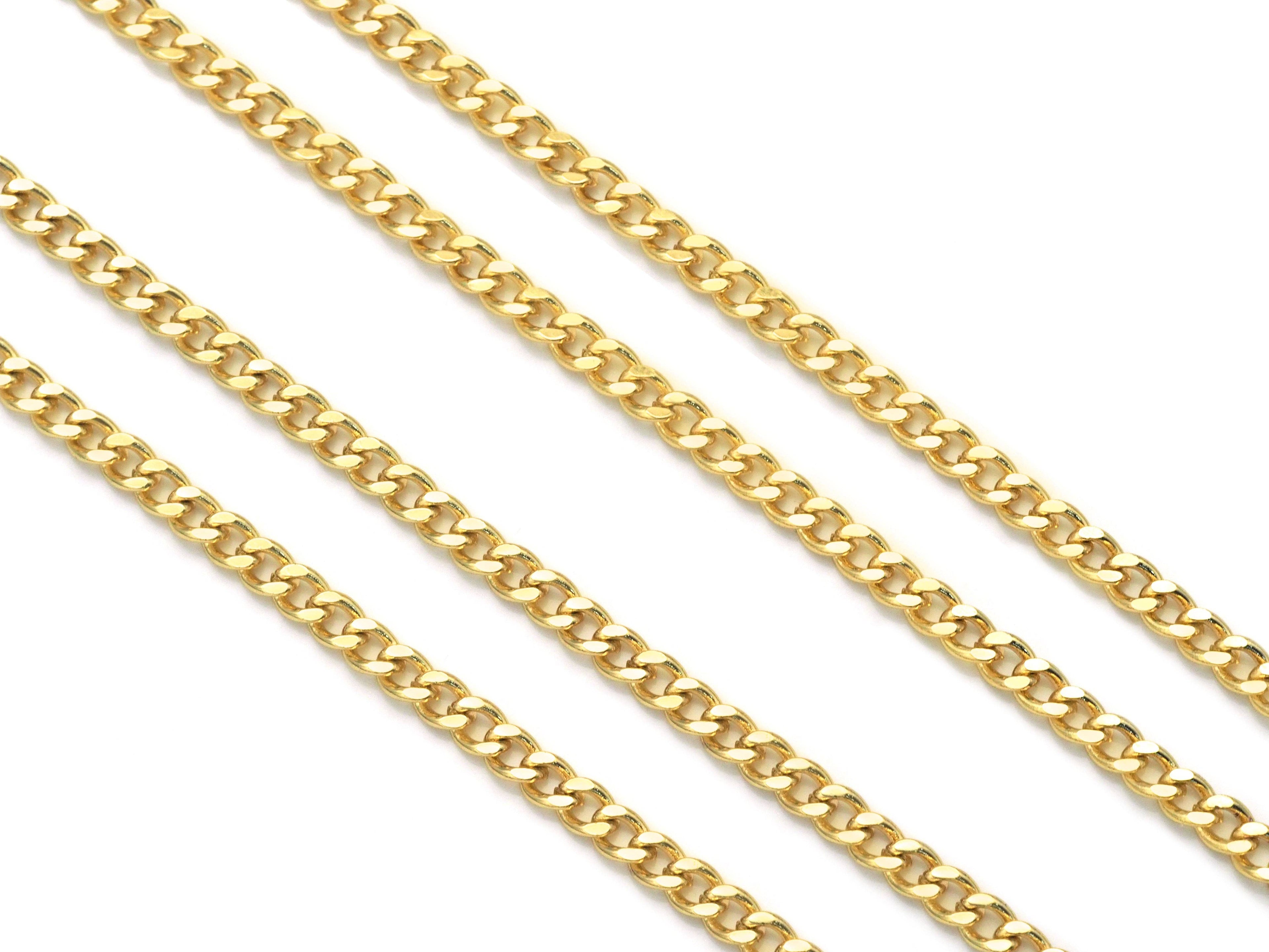 cuban chain by yard, Thin curb chain, sku#LD347