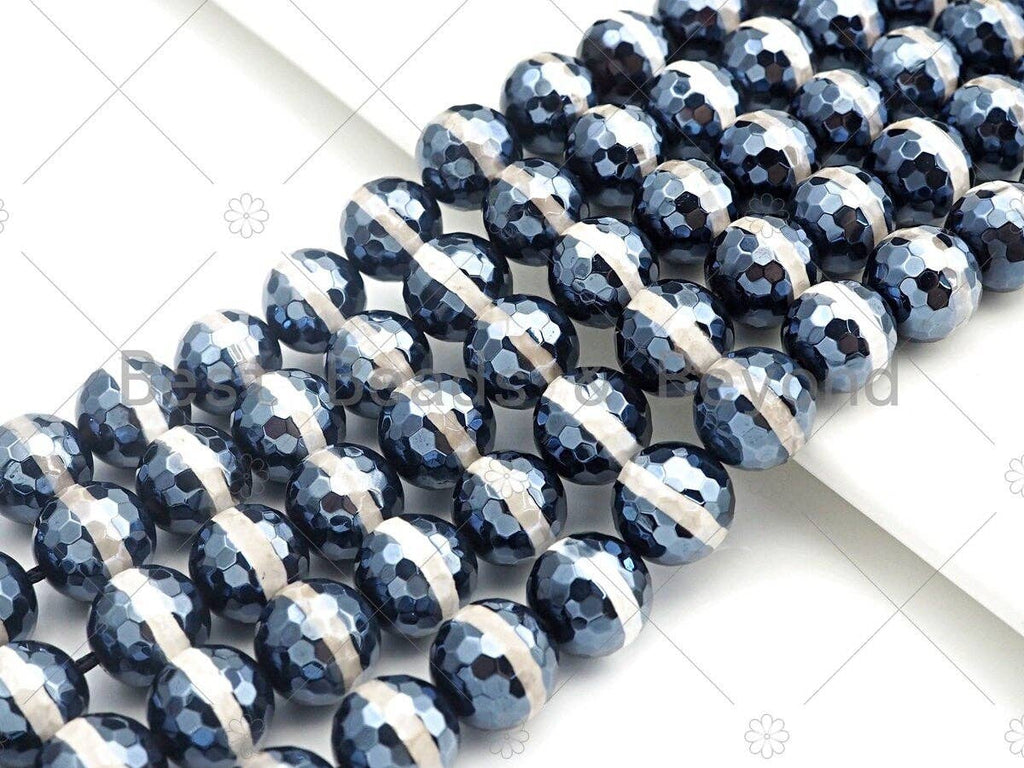 Esty Exclusive Mystic Black and White  One Line Tibetan Agate Beads, 8mm/10mm/12mm, Black White Dzi Agate, 15.5" Full Strand, sku#UA94