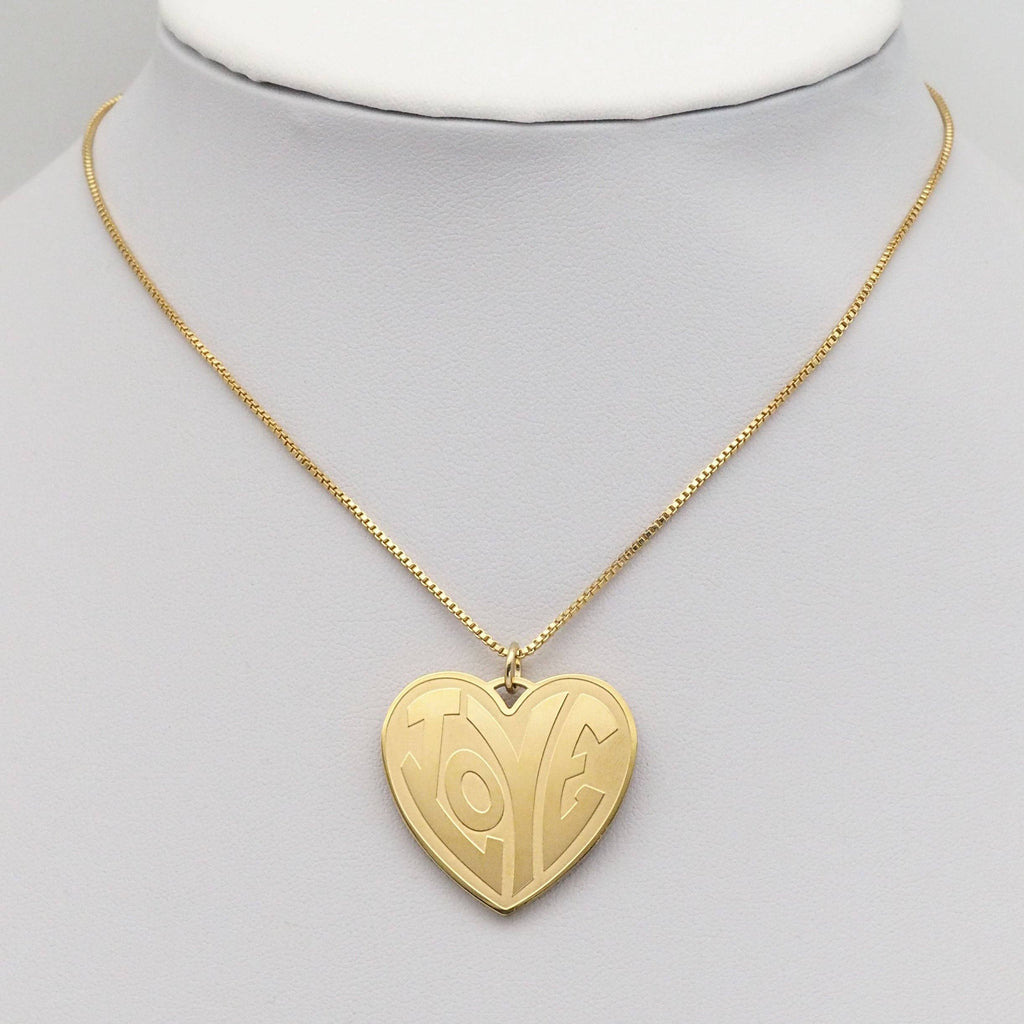 Matt Gold Silver Love Heart Round Coin Charm, Sku#LX260
