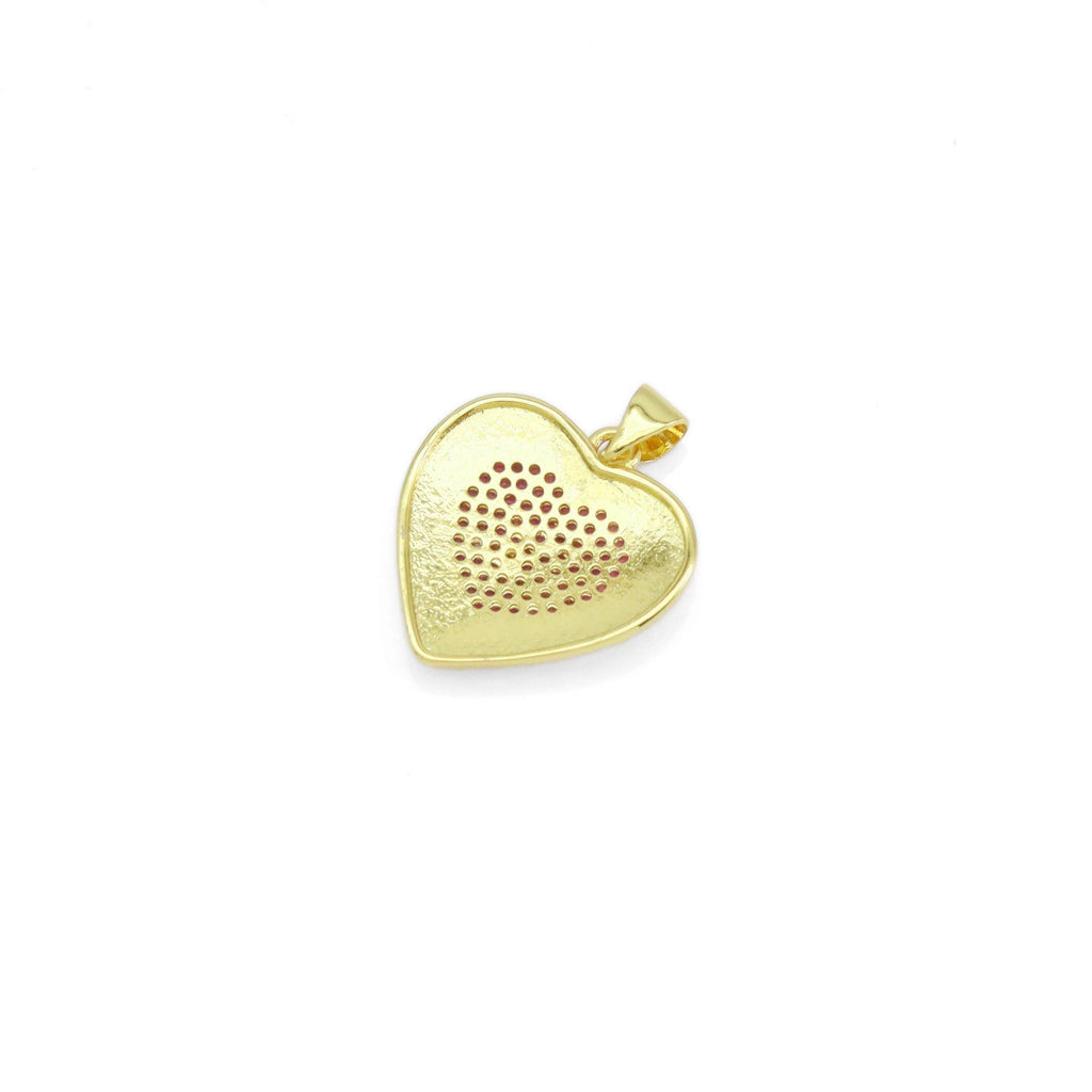 Gold Colorful CZ Heart Shape Charm, Sku#A165