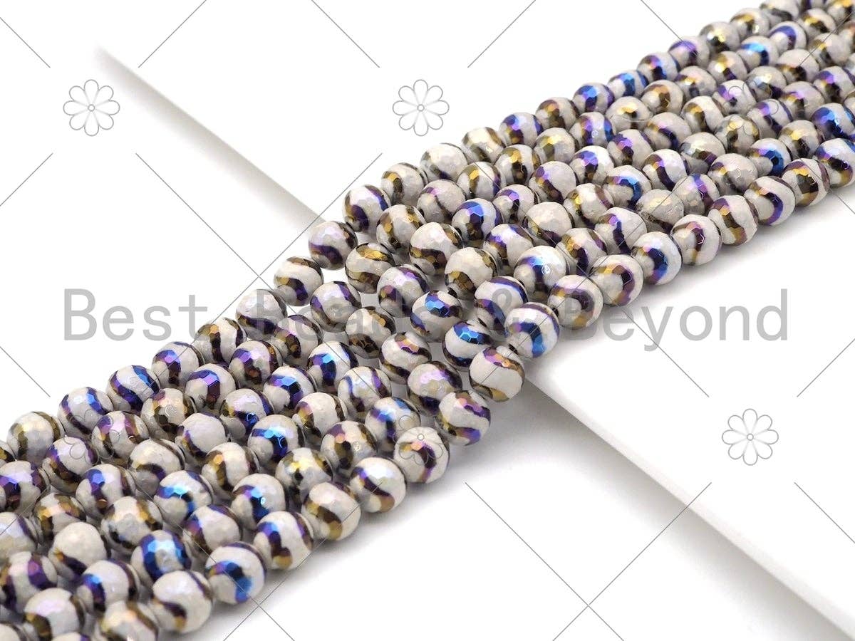 Mystic AB White Tibetan Agate with Double Line, Sku#UA230