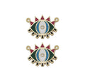 Gold CZ Enamel Evil Eye Charm, Sku#Z1464