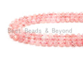 6mm/8mm/10mm Quality Natural Strawberry Quartz beads, Round 16 Faceted Diamond Cut gemstone, Pink Gemstone Beads, 15inch strand, SKU#U39