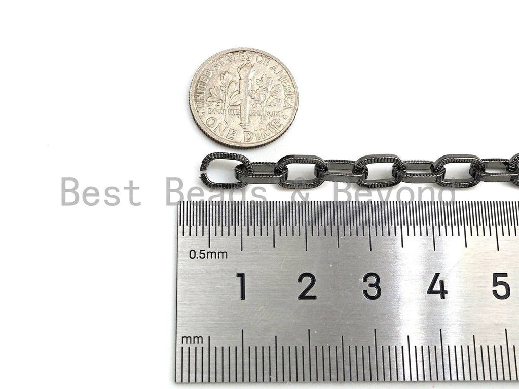 6x9mm Textured Paper Clip Chain by Yard, E512