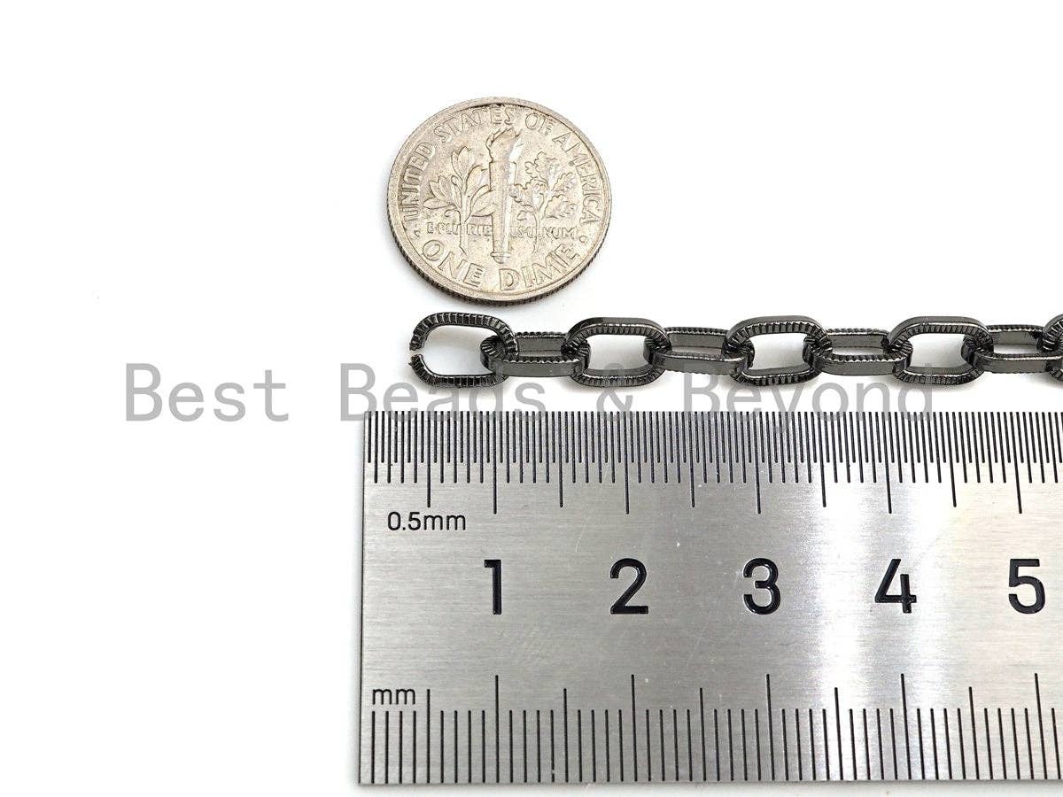 6x9mm Textured Paper Clip Chain by Yard, E512