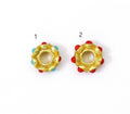Gold Enamel Doughnut Spacer Beads, Sku#LX69c