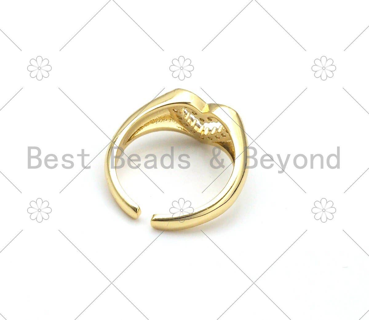 CZ Heart Shape Adjustable Ring, Sku#X256