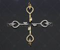 CZ Micro Pave Heart On Key Shape Pendant, Gold/Silver Plated Jewelry, Necklace Bracelet Charm Pendant, 14x28mm,sku#F1242