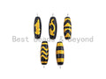 Natural Tibetan Agate Long Oval Shape Beads, Black Gold Dzi beads, Barrel Agate Beads, 10x30mm, sku#U590