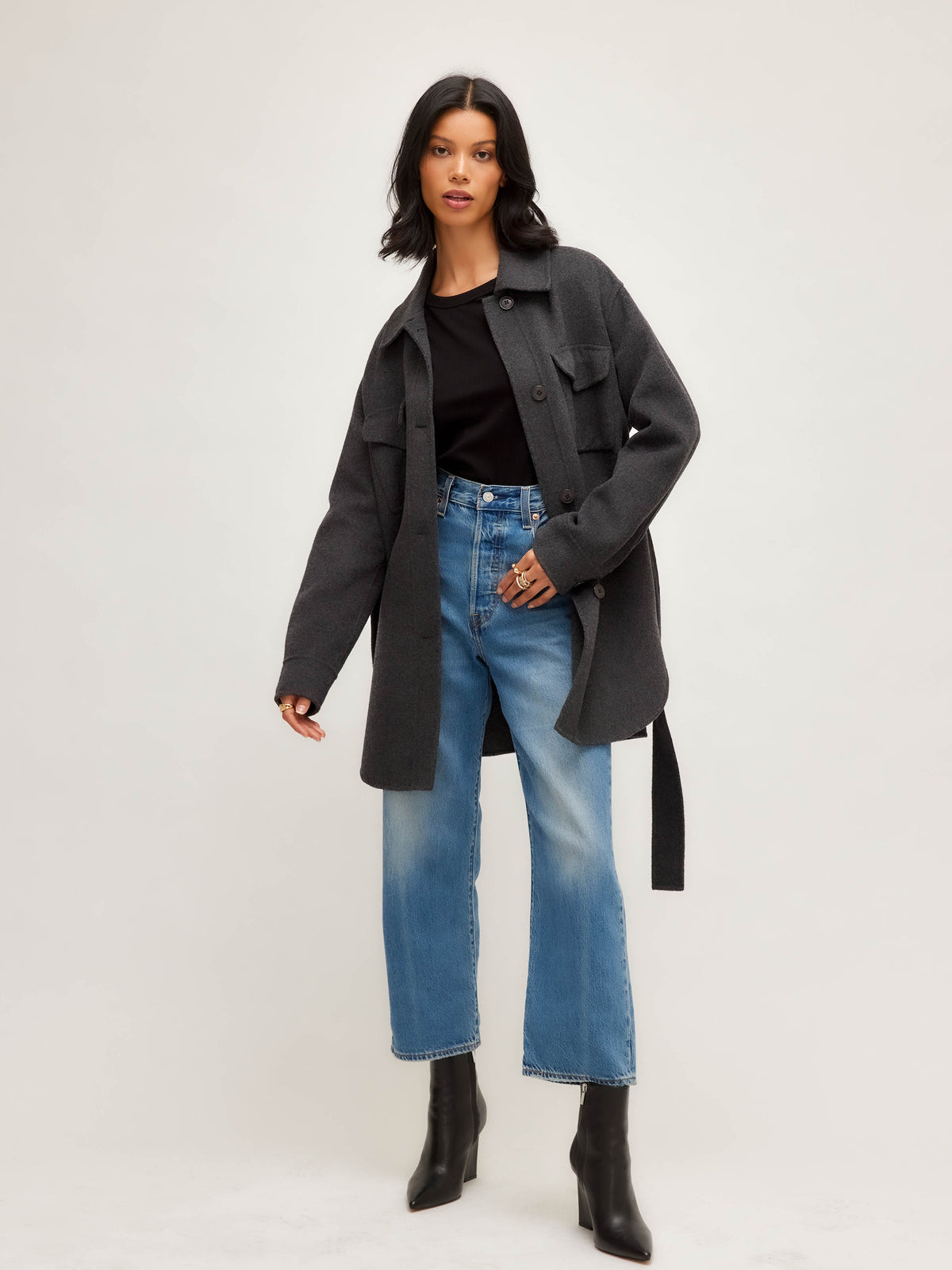 Belted Shirt Jacket