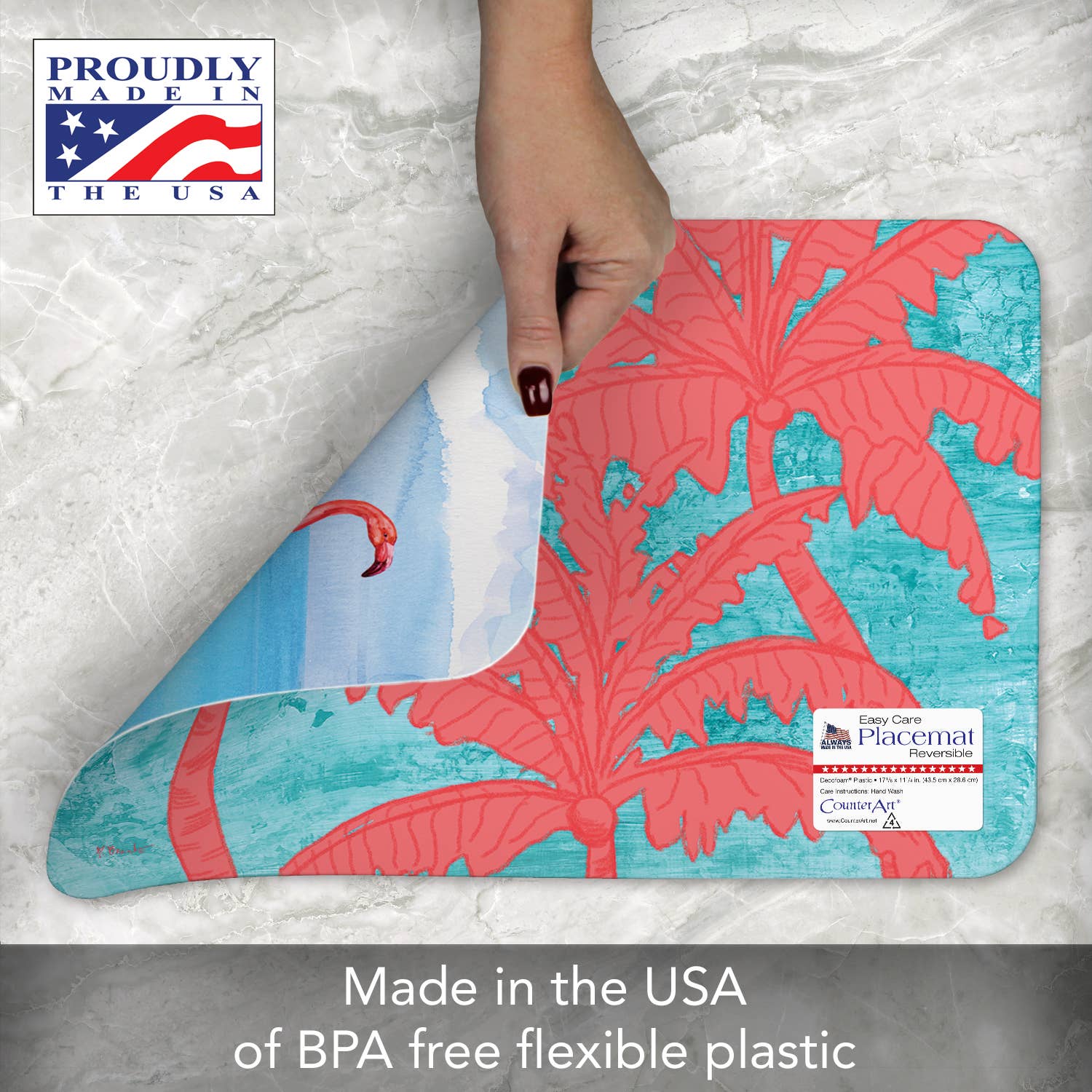 Flamingo Horizon Reversible Rectangular Plastic Placemat