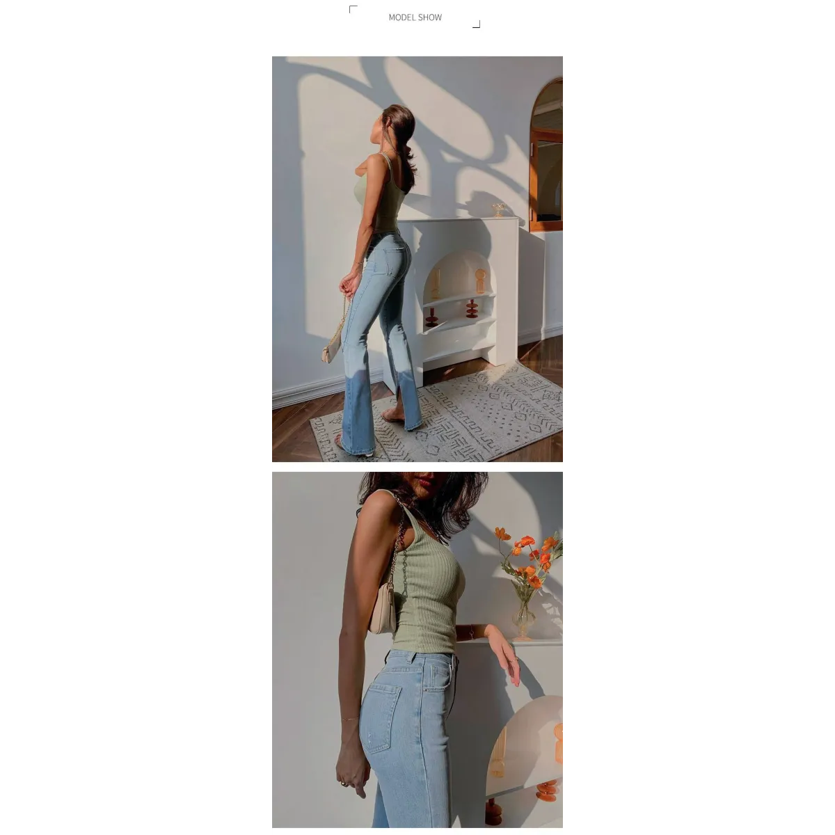 Flared High Waist Skinny Jeans