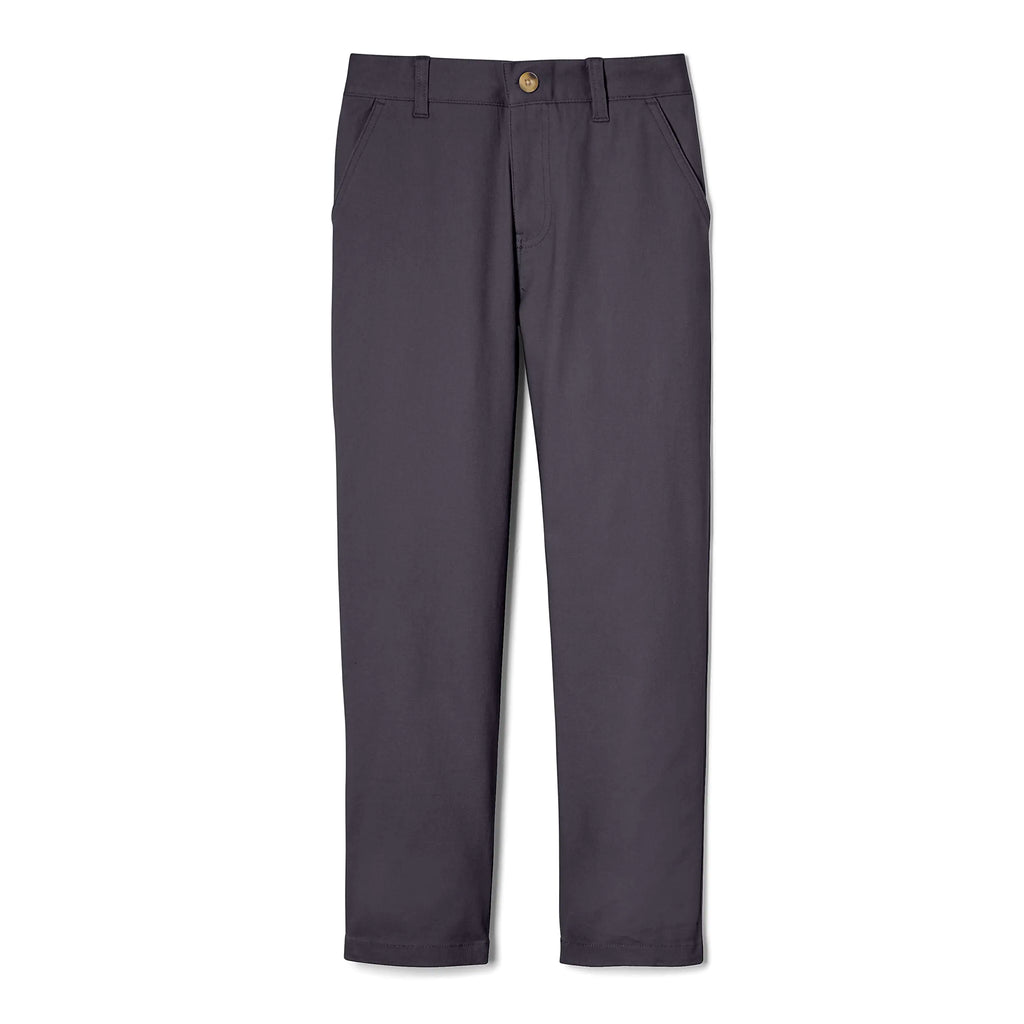 French Toast Boys' Adjustable Waist Straight Fit Stretch Twill Chino Pant 10 School Uniform Heather Gray - # BOAA12410003