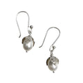 Freshwater Pearl Teardrop Earrings Sterling Silver Leaf Detail 1.5in Handmade