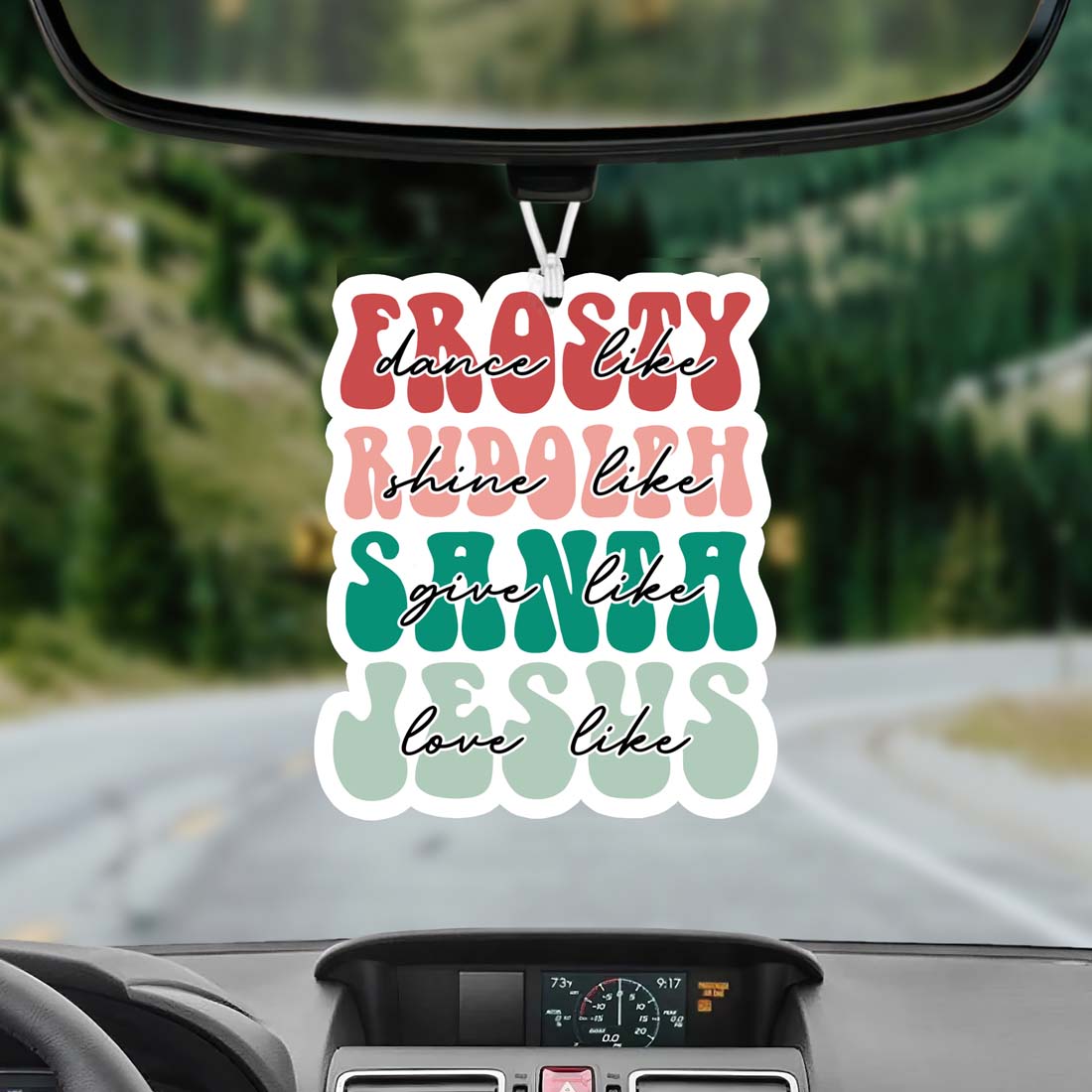 Holiday Hanging Air Freshener - Frosty and Jesus Scents For Car, Home