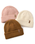 FURTALK Toddler Beanie Baby Boys Girls Beanies Kids Winter Hats Children Knit Warm Caps 3-8 Years Beige+pink+caramel - # BOAA21910001