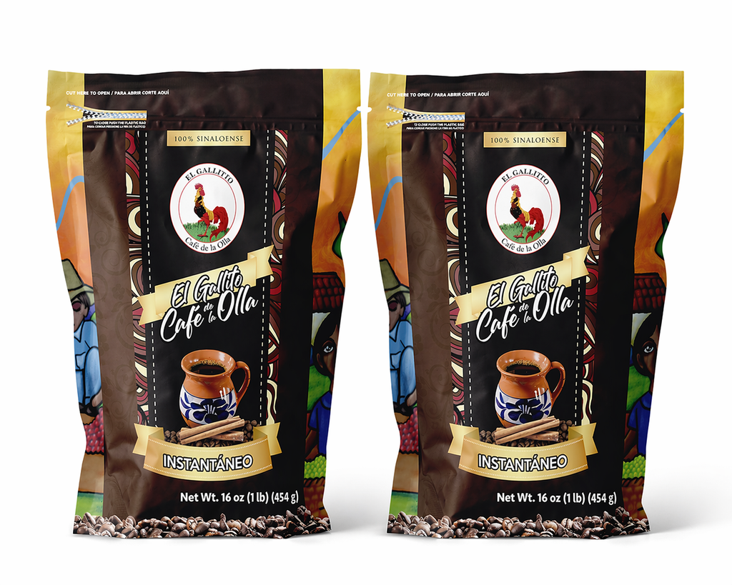 EL GALLITO Café de la Olla | 100% Mexican Instant Coffee 1 LB Bag