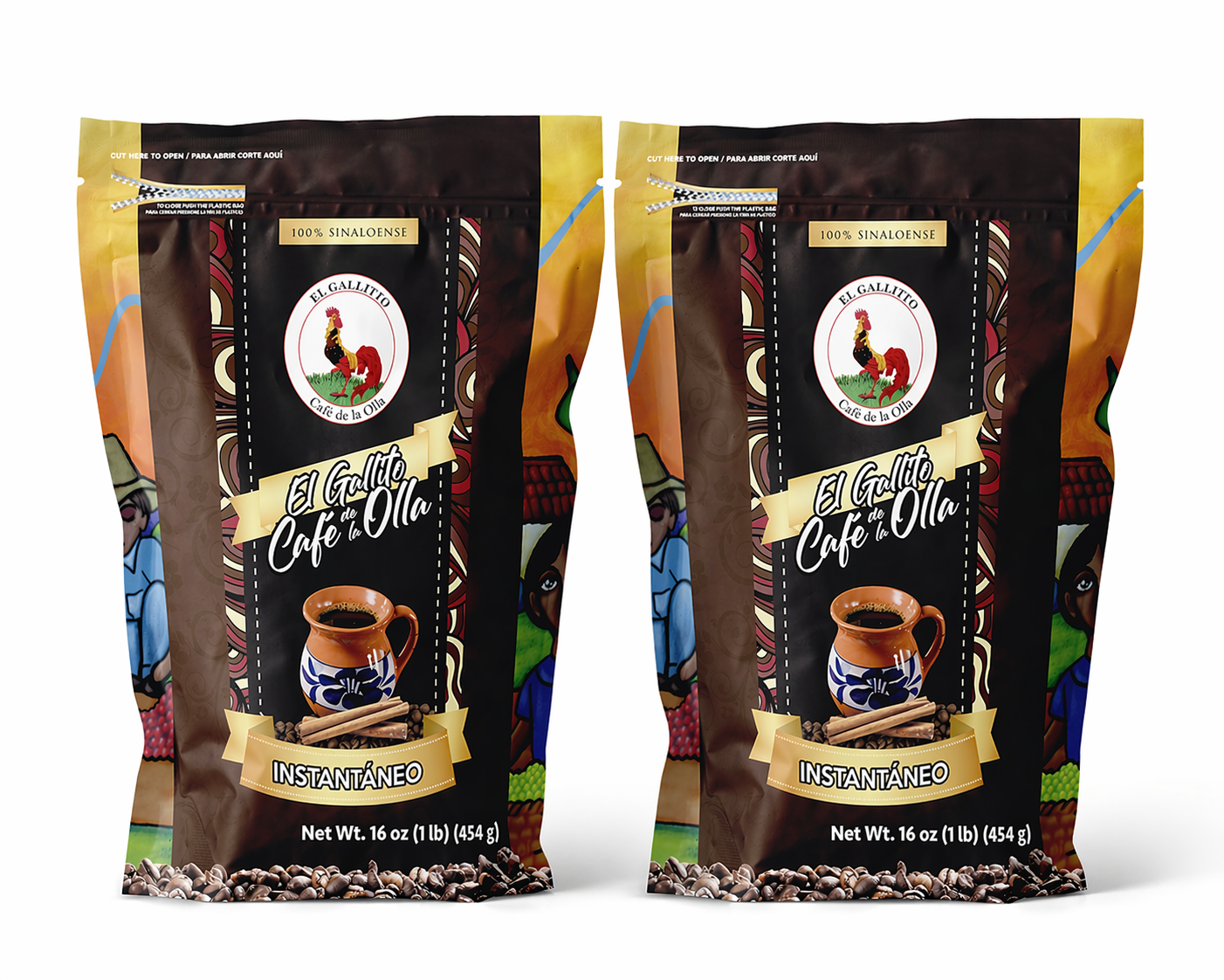 EL GALLITO Café de la Olla | 100% Mexican Instant Coffee 1 LB Bag