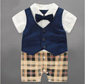 Gentleman Style Cotton Romper for Newborn Boys - # BAAA21110054