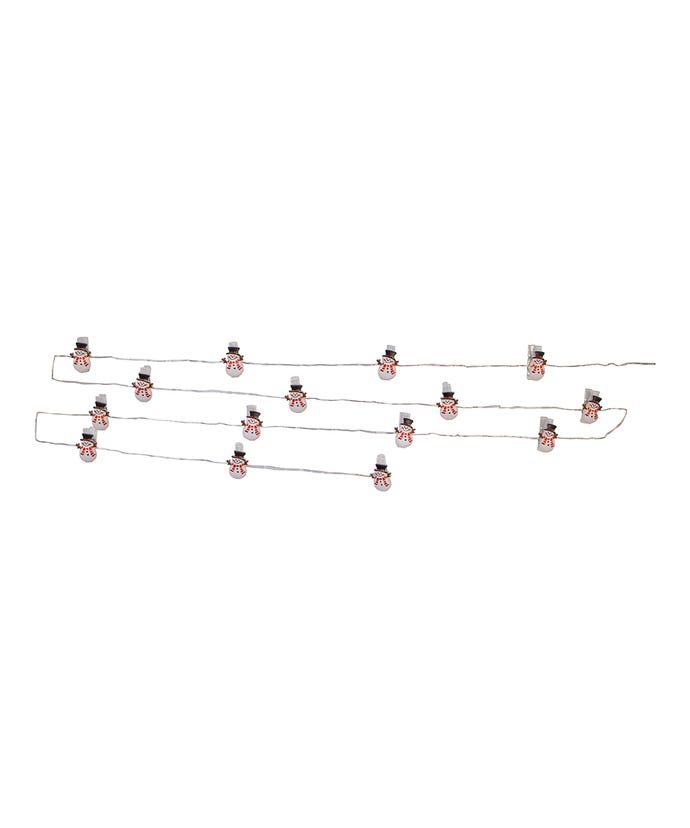 Battery Operated Clip Light set - Snowman