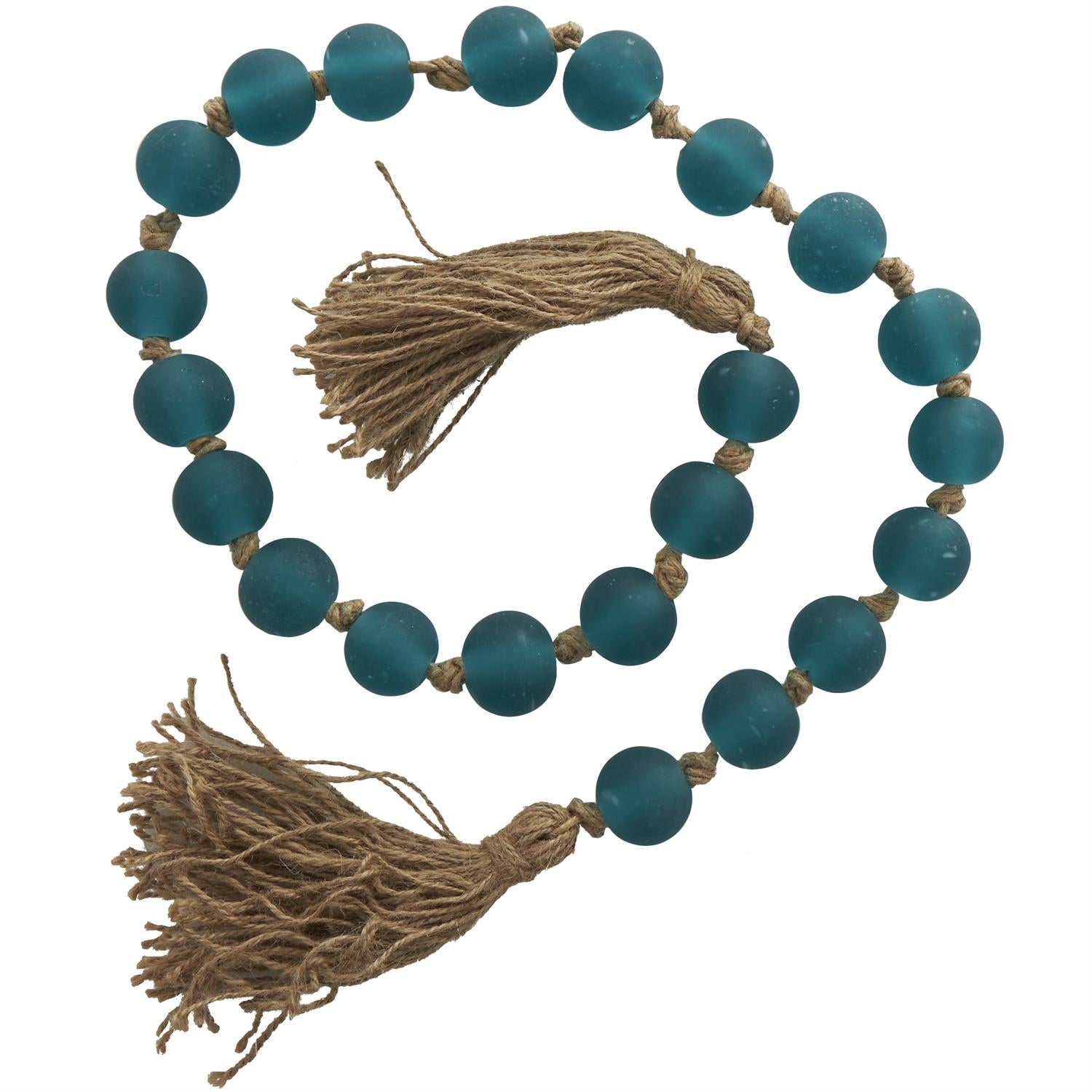 Frosted Glass Beaded Garland with Tassel