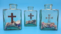Glass Bottle with Cross – Coastal Home Decor Shell Accent