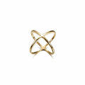 Gold Crisscross Band Ring Women Minimalist Stackable