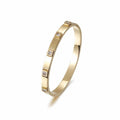Gold Plated Hinged Bangle With Square Cubic Zirconia