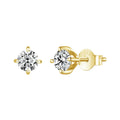 Gold Plated Moissanite Stud Earrings 925 Sterling Silver Engagement Bridal Gift