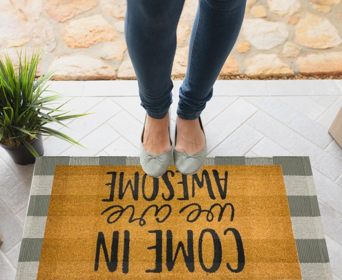 Gray Buffalo Check Doormat Base Mat Layering Backing For Welcome Mats Gingham Entryway Rug