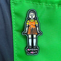 Green Light Girl Pin (Glow Edges) - Metal Butterfly