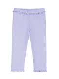Haloumoning Baby Girls and Toddler Ribbed Ruffle Pants Fall Pull on Elastic Waist Bottoms Outfits-Purple - # GIAA21410008