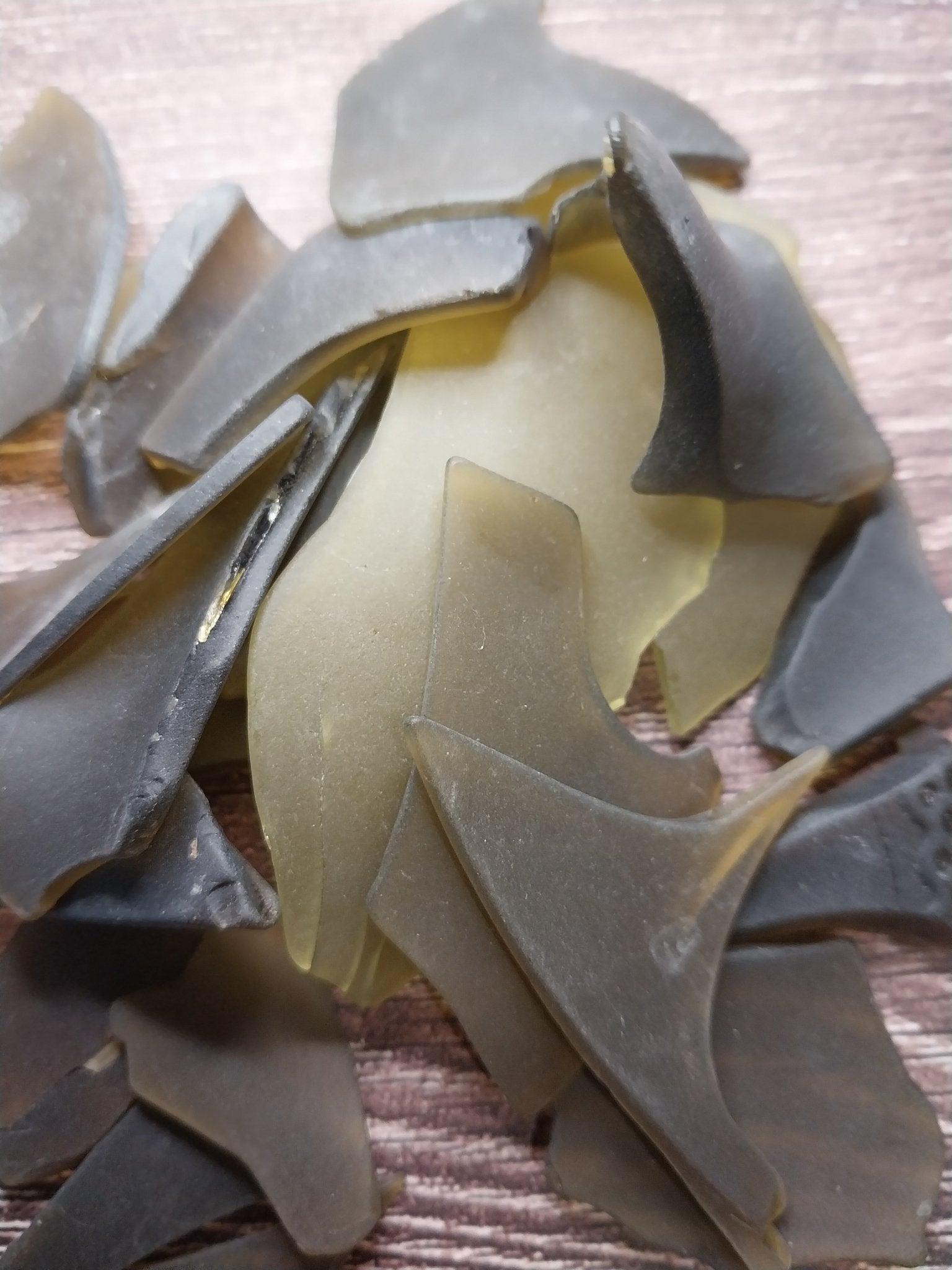 Hand Tumbled Seaglass Olive Colors of Frosted Green