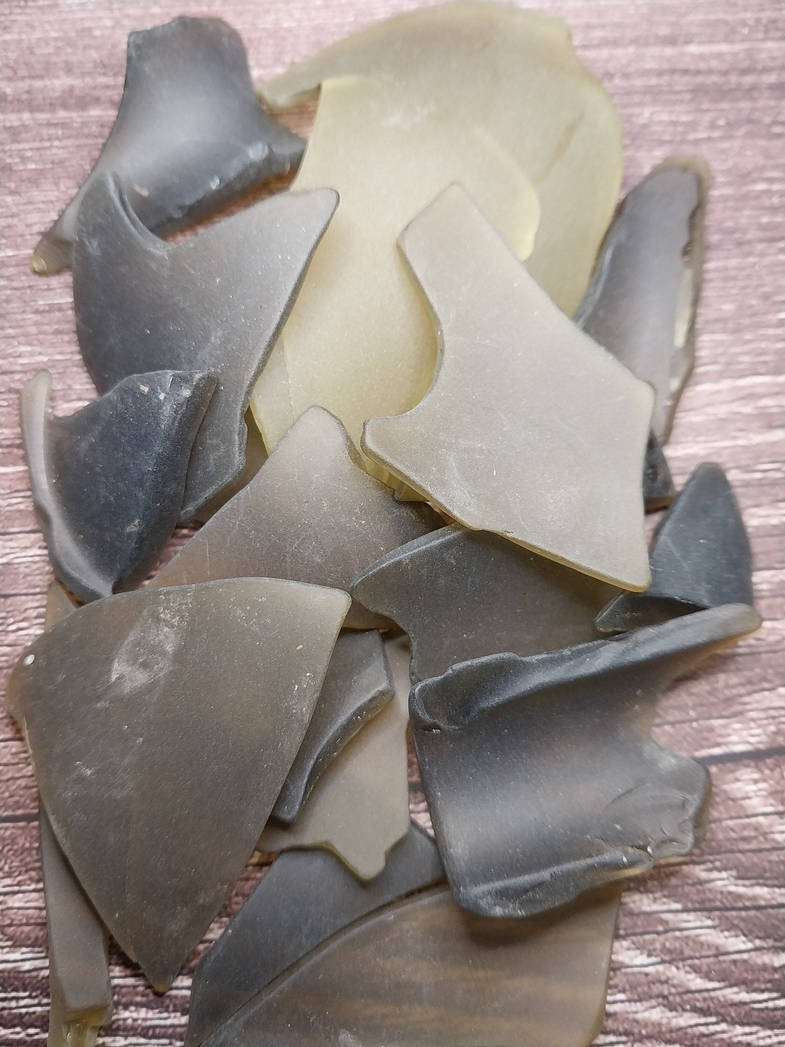 Hand Tumbled Seaglass Olive Colors of Frosted Green