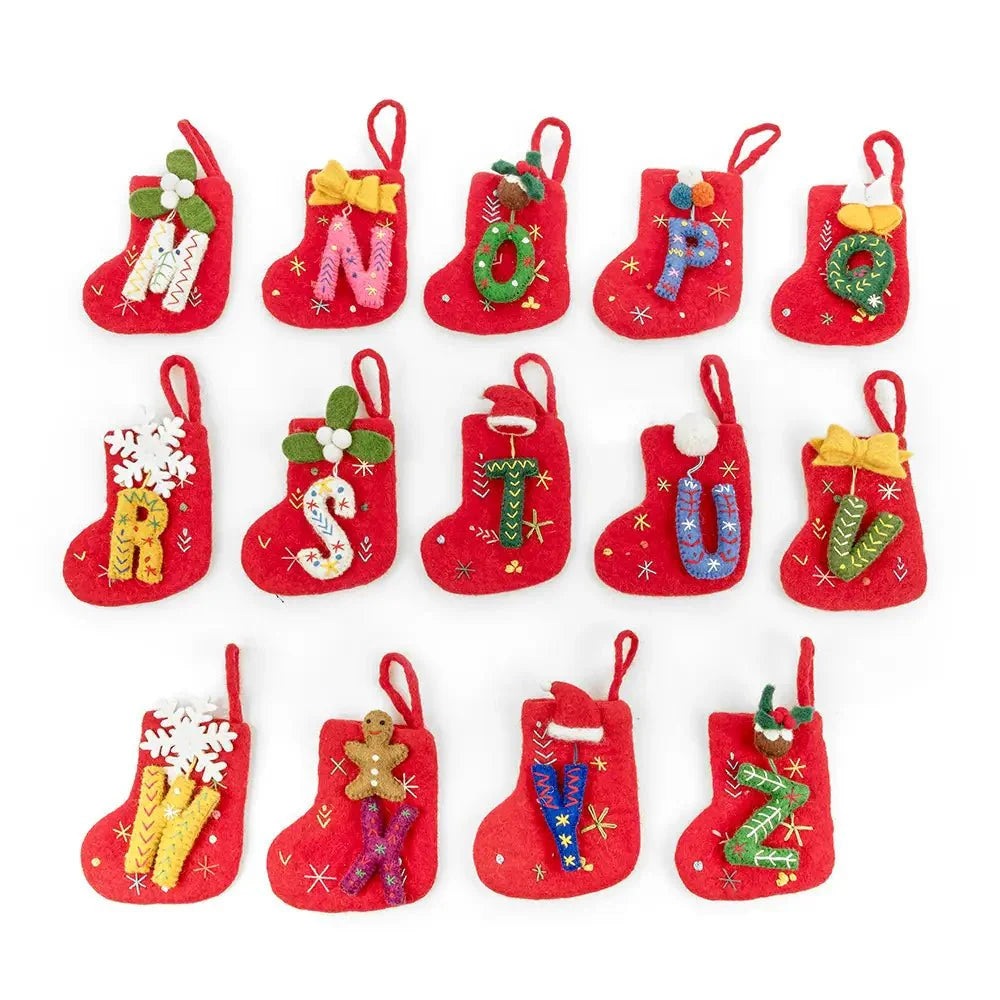 Handmade Felt Mini Alphabet Stockings