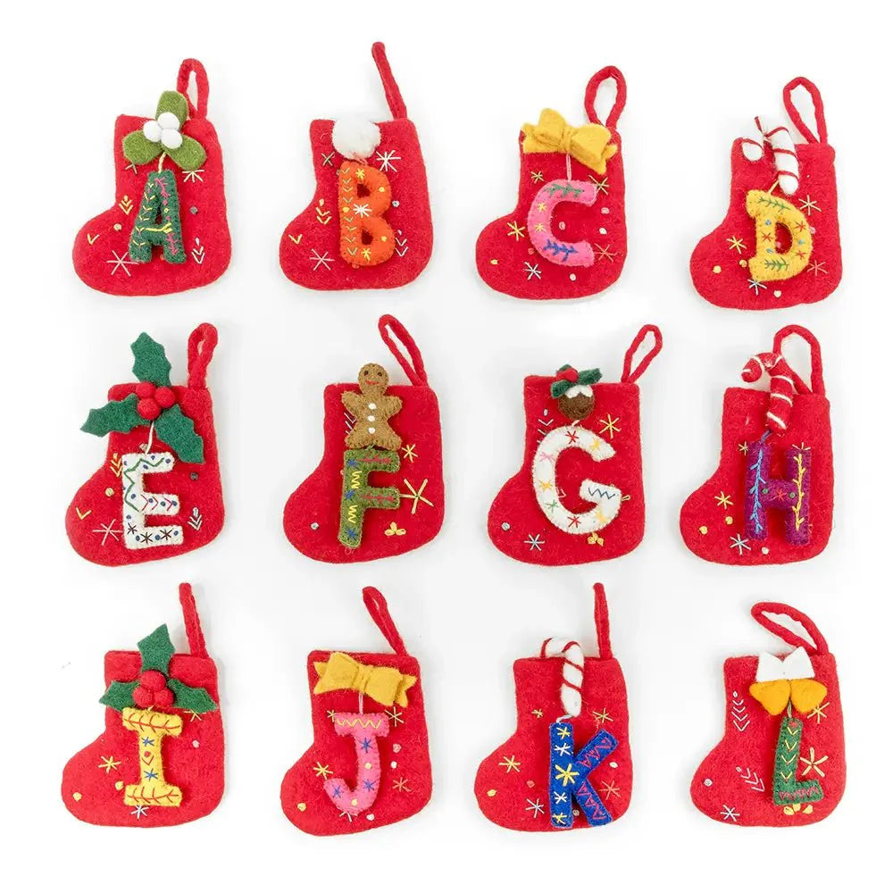 Handmade Felt Mini Alphabet Stockings