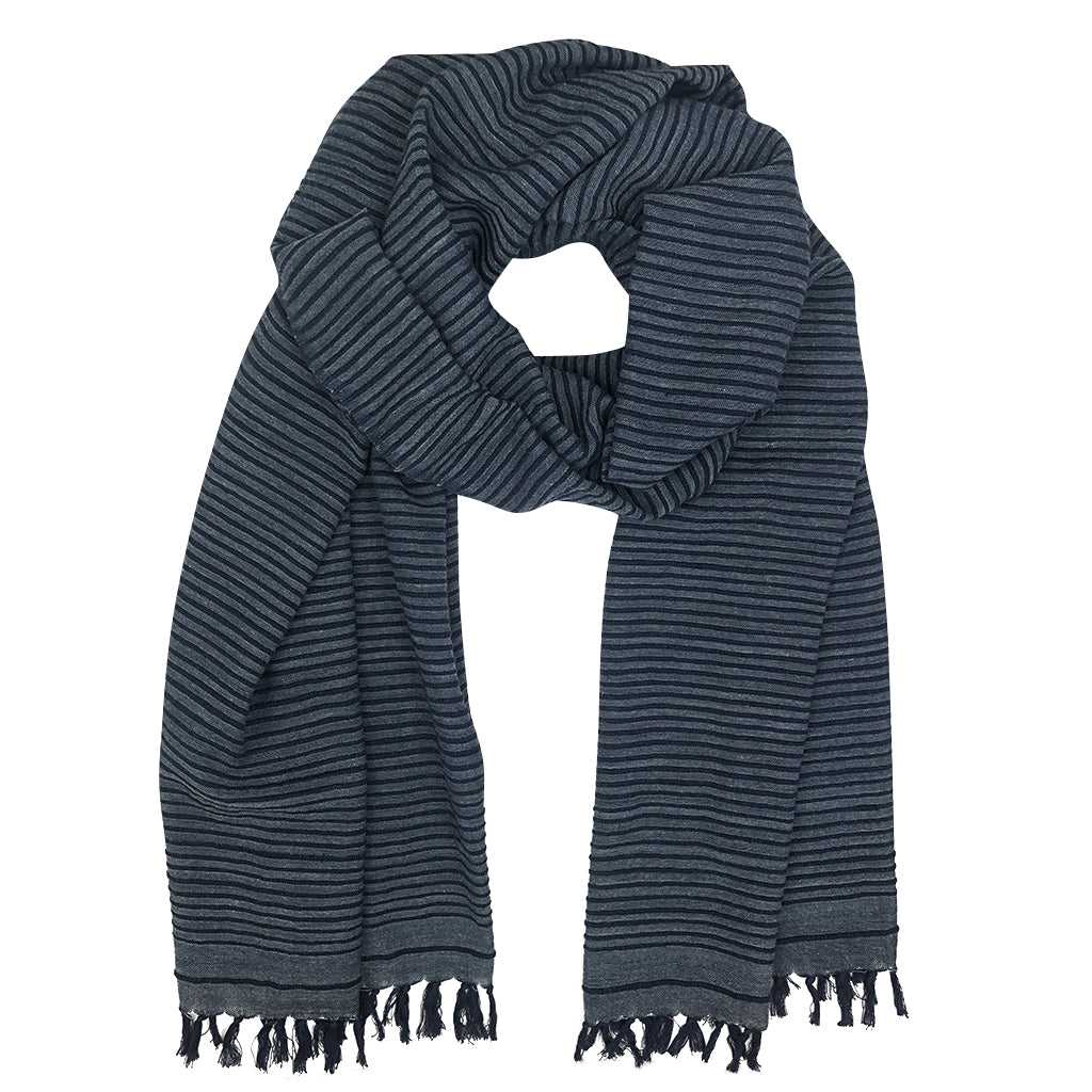 Handwoven Ethiopian Cotton Stripe Wrap Scarf Oversized