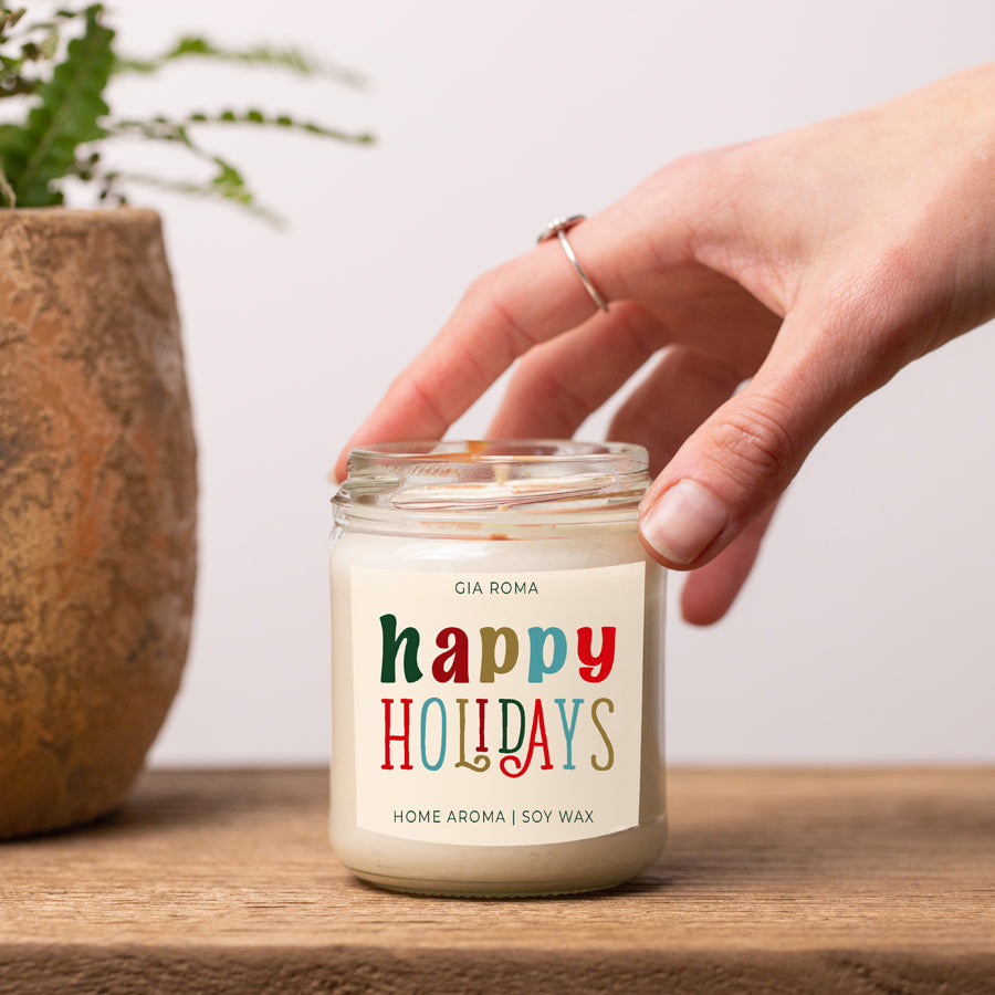 Pine Orange Holiday Candle 9oz Soy, Fresh Christmas Tree, Birch Vetiver