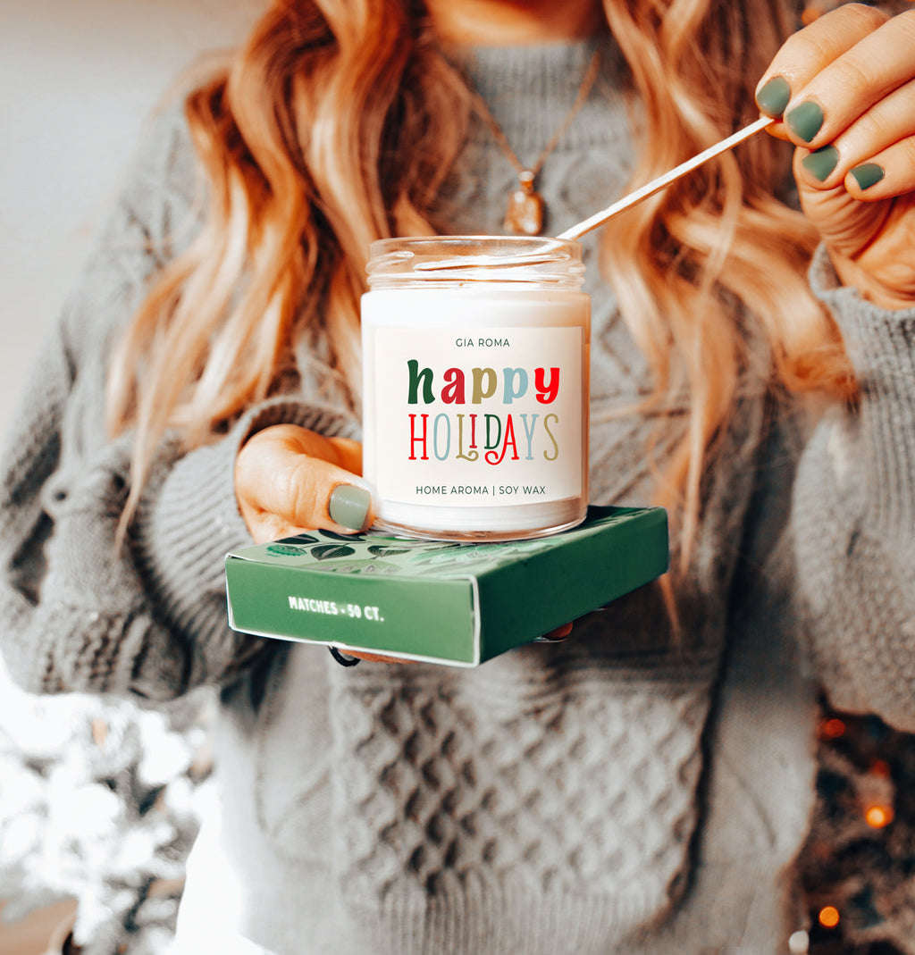 Pine Orange Holiday Candle 9oz Soy, Fresh Christmas Tree, Birch Vetiver