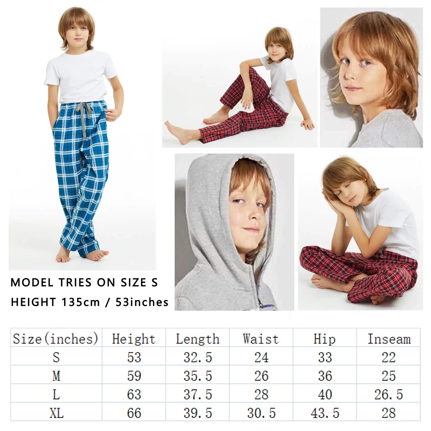 HiddenValor Big Boys Cotton Pajama Lounge Pants Red/Black Small - # BOAA12710002