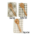 Happiness Is Homemade Wooden Spoon And Checkered Dish Towel Gift Set