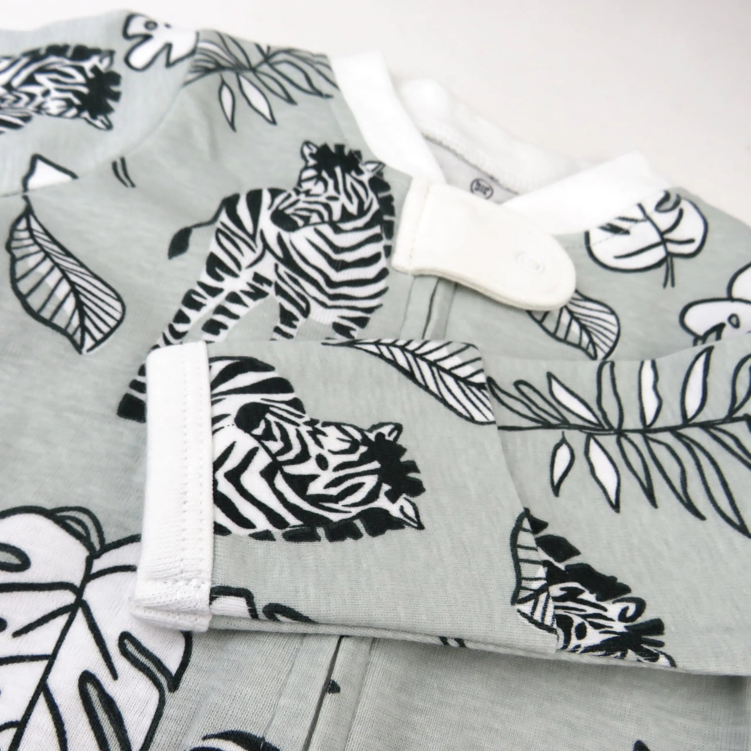 HonestBaby Baby Girls' Sleep and Play Footed Pajamas One-Piece Sleeper Jumpsuit Zip-Front Cotton Pjs 1 Baby Zebra Camo 0-3 Months - # BAAA21110027