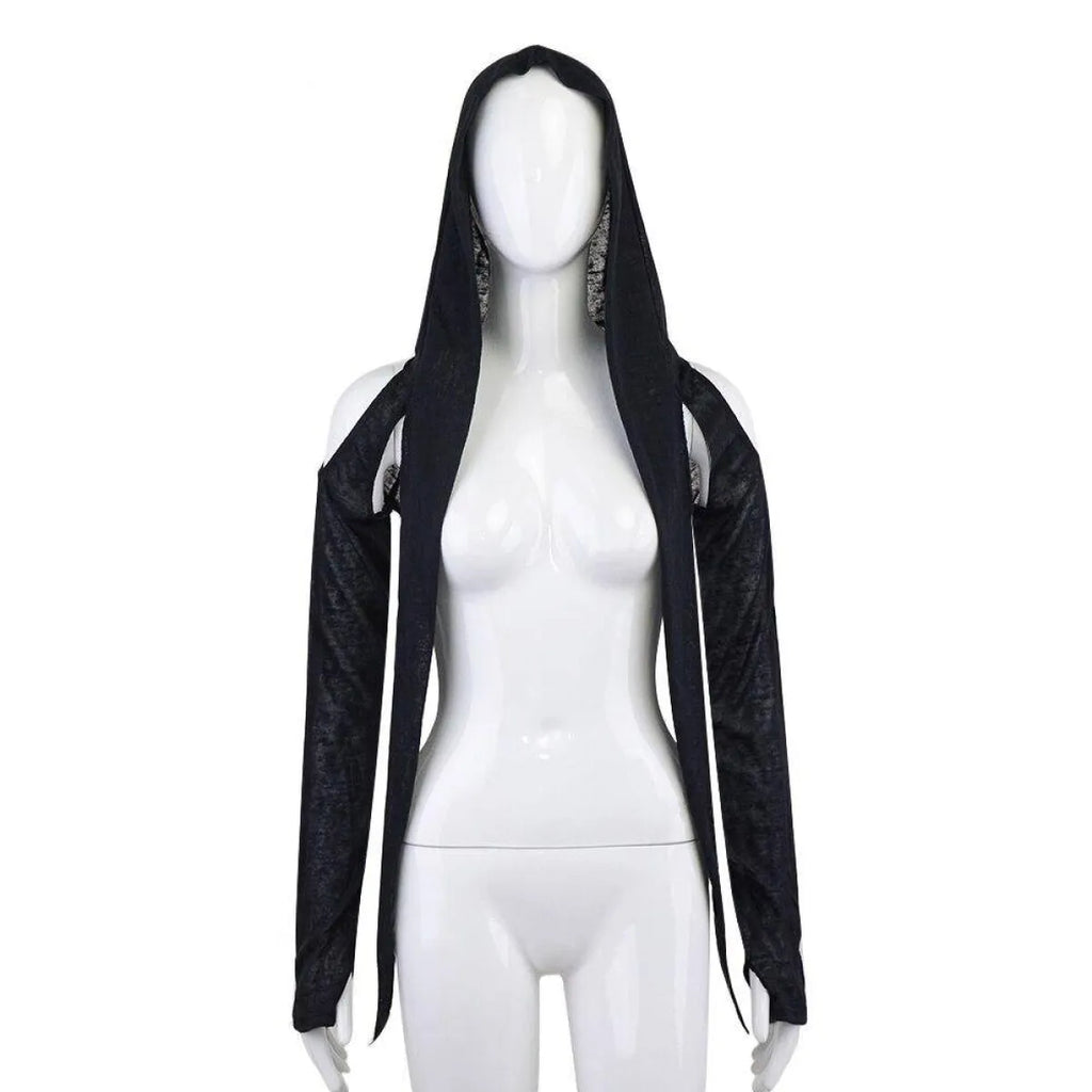 Hooded Long Sleeve Crop Top