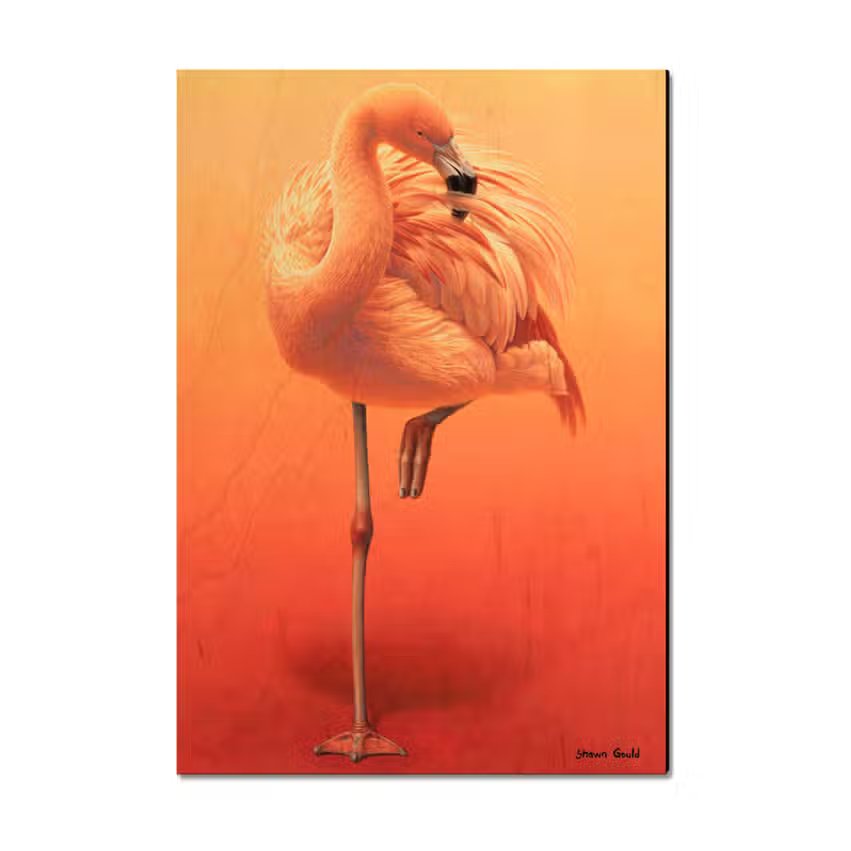 Hot Pink Flamingo Wood Print Magnets