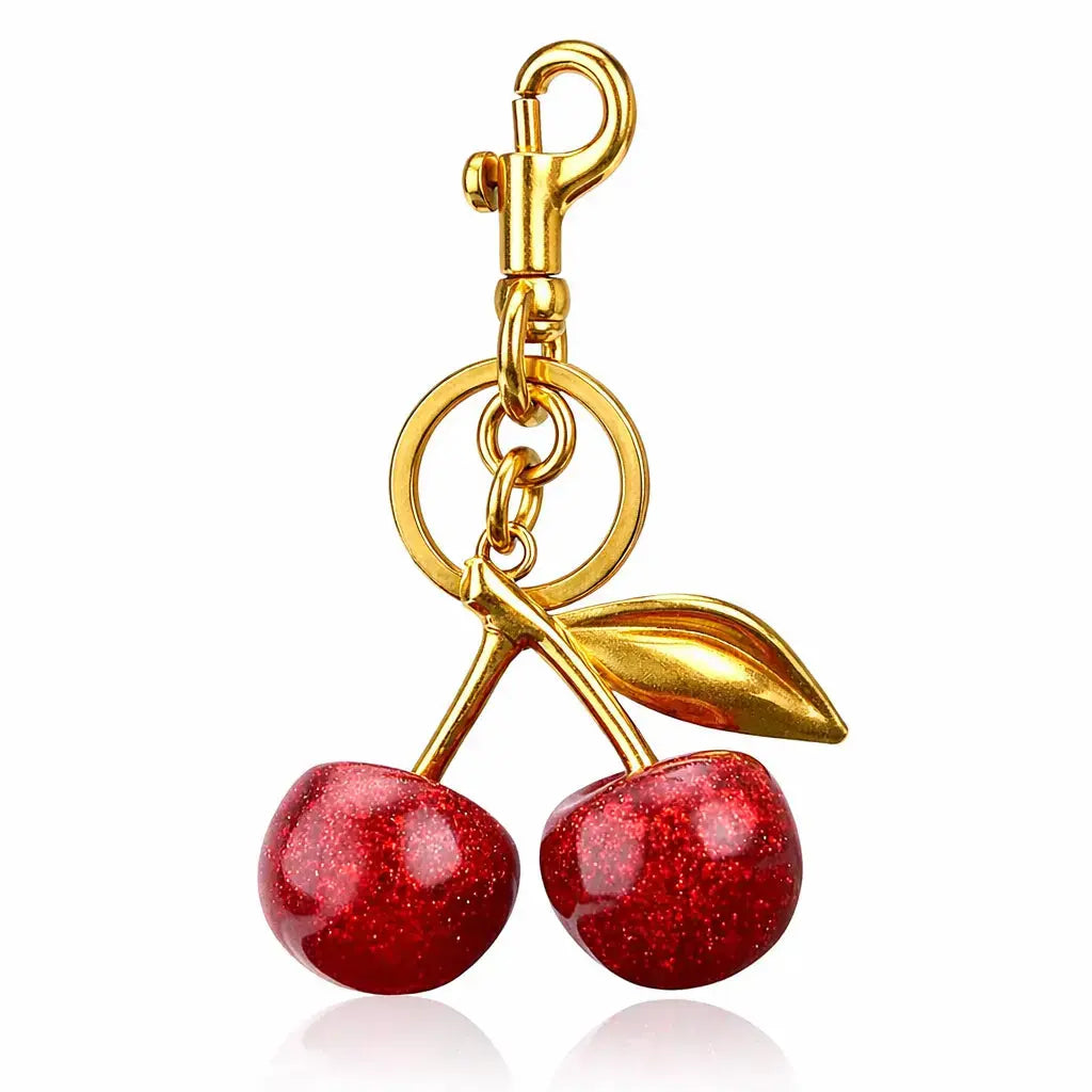 Cherry Purse Charm Keychain for Handbags – Cute Cherry Purse Charm & Strawberry Keychain Gift for Women