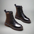 Black Leather Winter Boots for Women | British Martin Style
