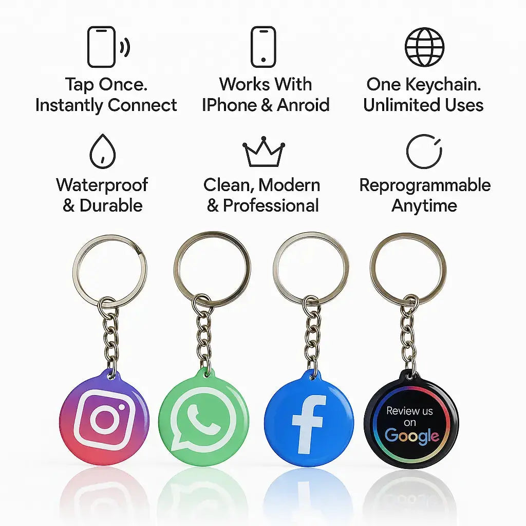 NFC Keychain – Instantly Share Social Media & Contact Info with One Tap