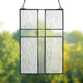 Beveled Cross Clear Glass Window Panel