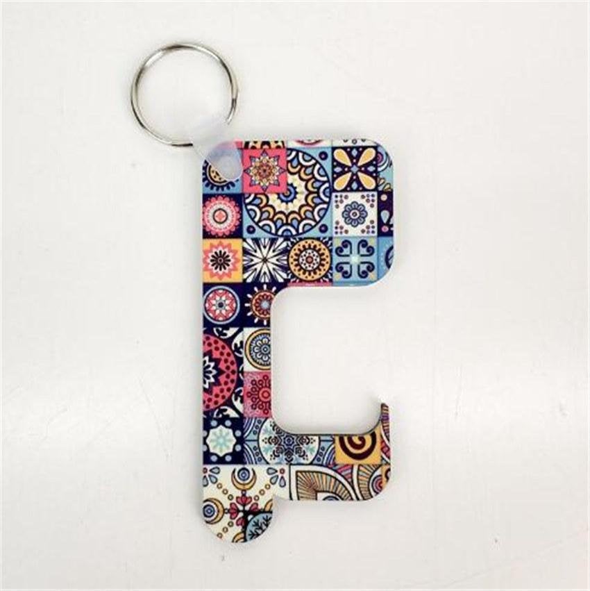 Porte-clés ouvre-porte prêt pour la sublimation en MDF | Porte-clés vierge anti-contact pour sublimation | Fournitures de sublimation